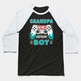 grandpa Of The Birthday Boy Video Game B-day Gift For Boys Kids Baseball T-Shirt